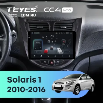 Штатная магнитола Teyes CC4 Pro 12/256 Hyundai Solaris 1 (2010-2016) F2 (черный глянец)