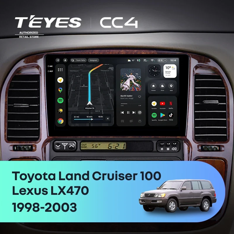 Штатная магнитола Teyes CC4 6/64 Toyota Land Cruiser 100 (1998-2003) F3