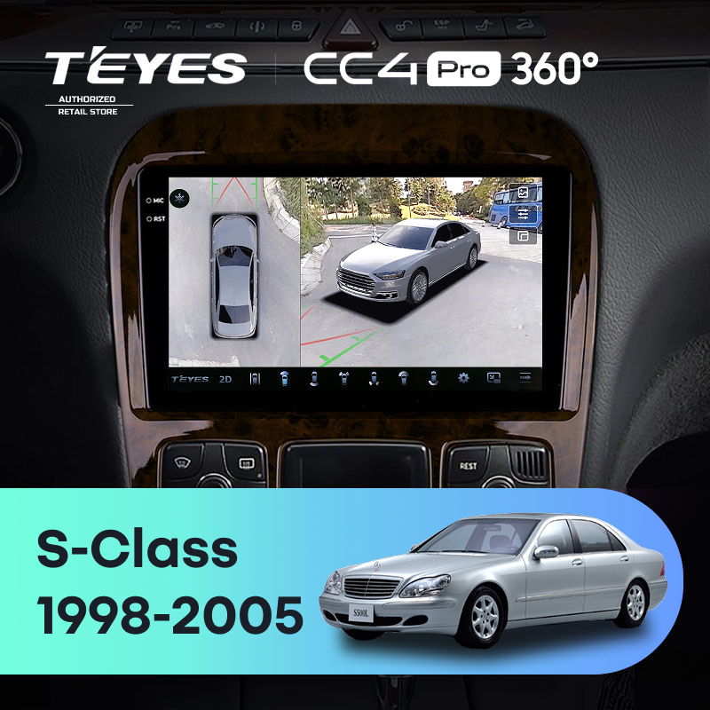 Штатная магнитола Teyes CC4 Pro 360 8/128 Mercedes-Benz S-Class W220 VV220 (1998-2005)