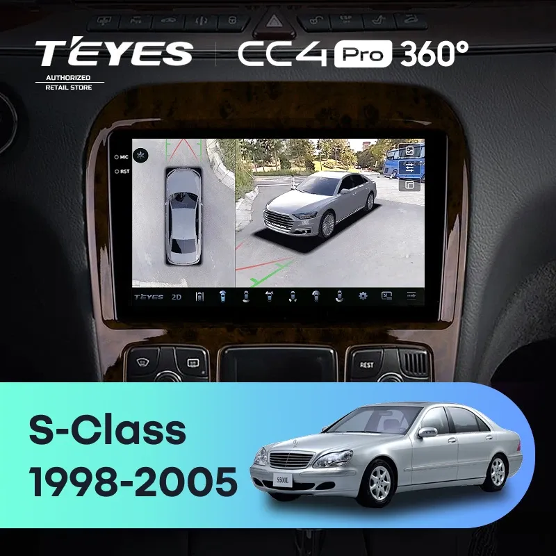 Штатная магнитола Teyes CC4 Pro 360 8/128 Mercedes-Benz S-Class W220 VV220 (1998-2005)