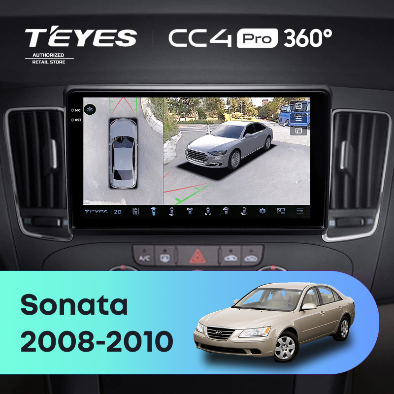 Штатная магнитола Teyes CC4 Pro 360 8/128 Hyundai Sonata NF (2008-2010) F2