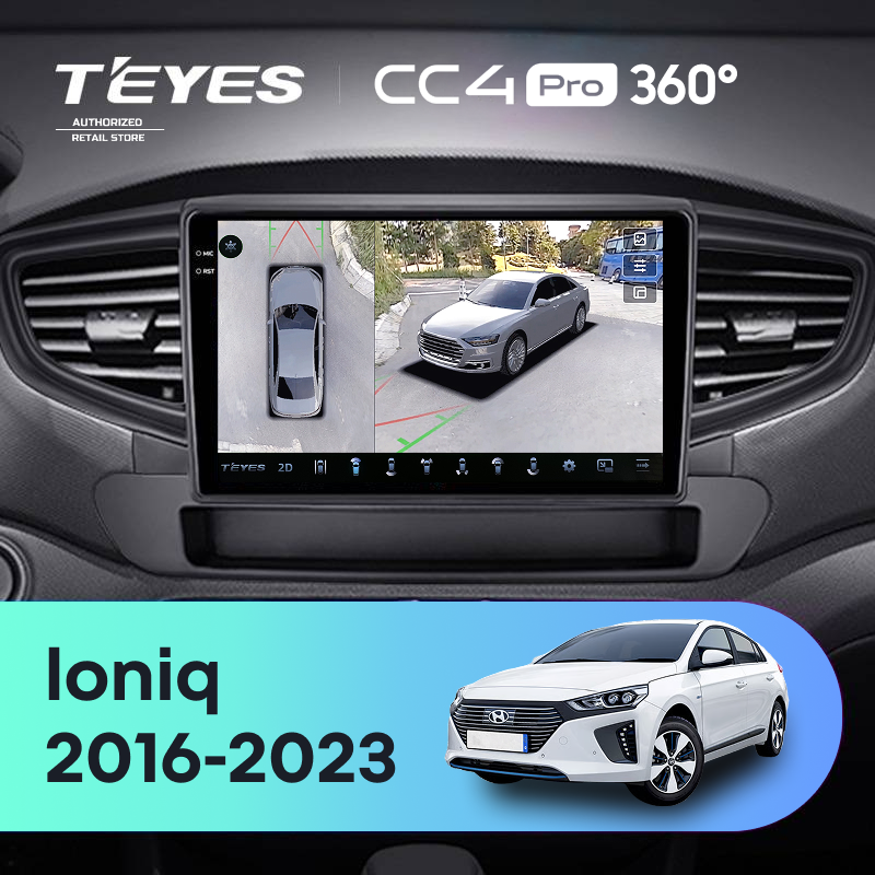 Штатная магнитола Teyes CC4 Pro 360 12/256 Hyundai Ioniq AE (2016-2023) Тип-A
