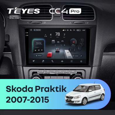 Штатная магнитола Teyes CC4 Pro 12/256 Skoda Praktik (2007-2015)
