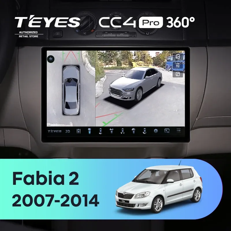 Штатная магнитола Teyes CC4 Pro 360 8/128 Skoda Fabia 2 (2007-2014) (11")
