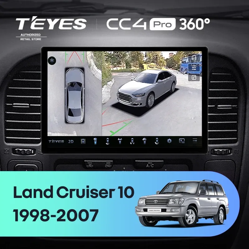 Штатная магнитола Teyes CC4 Pro 360 8/128 Toyota Land Cruiser 10 J100 100 (1998-2007) (11")