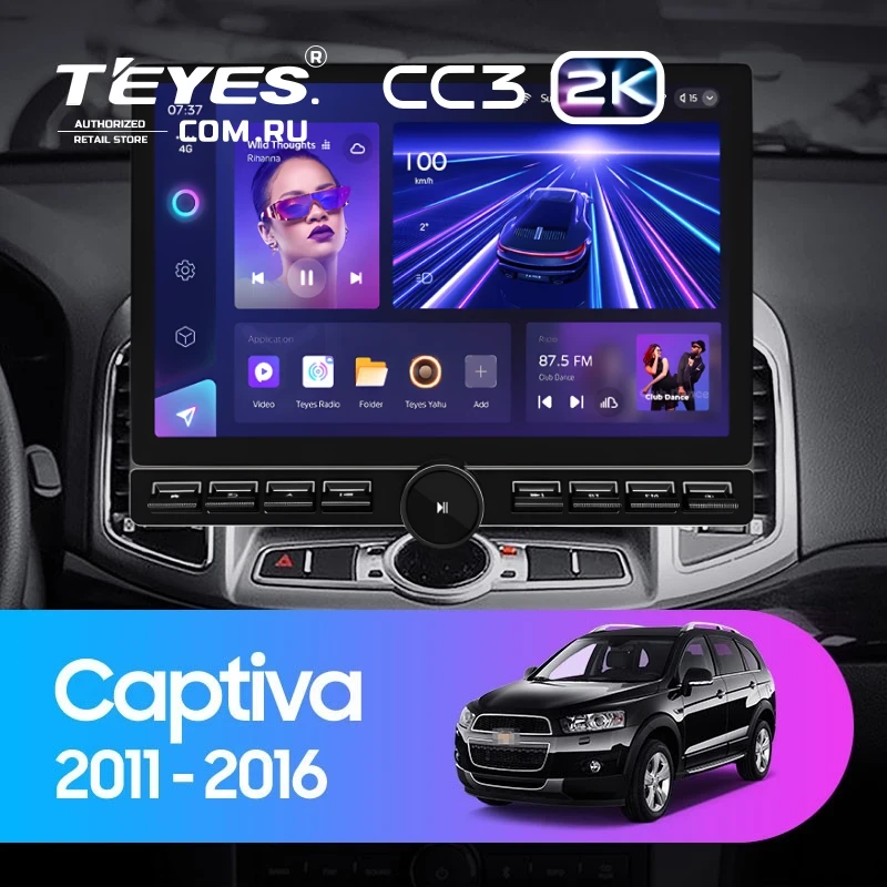 Штатная магнитола Teyes CC3 2K 6/128 Chevrolet Captiva 1 (2011-2016) F2 (13" с кнопками)