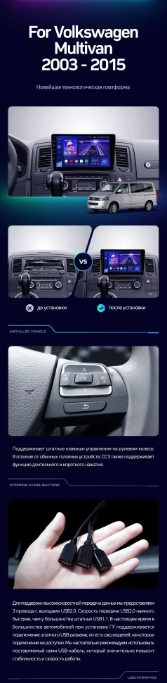 Штатная магнитола Teyes CC3 2K 4/32 Volkswagen Multivan T5 (2003-2015)