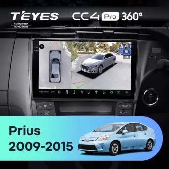 Штатная магнитола Teyes CC4 Pro 360 12/256 Toyota Prius 3 XW30 (2009-2015) F2 правый руль