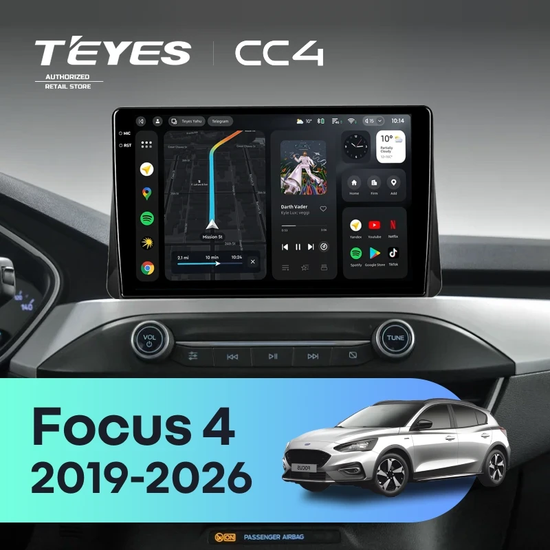 Штатная магнитола Teyes CC4 6/64 Ford Focus 4 (2019-2026)