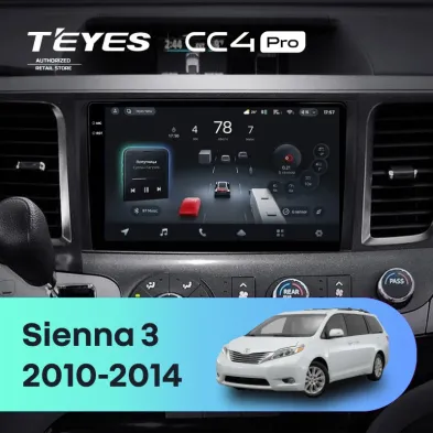 Штатная магнитола Teyes CC4 Pro 12/256 Toyota Sienna 3 XL30 (2010-2014)