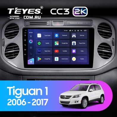 Штатная магнитола Teyes CC3 2K 6/128 Volkswagen Tiguan 1 NF (2006-2017) F1