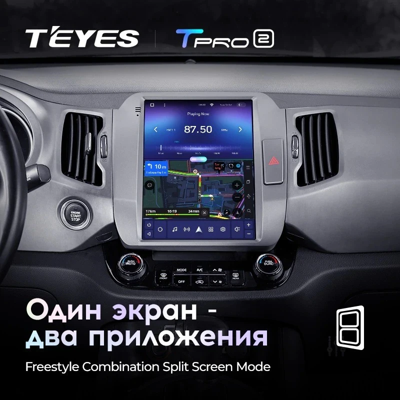 Штатная магнитола Tesla style Teyes TPRO 2 4/32 Kia Sportage 3 SL (2010-2016) Тип-C