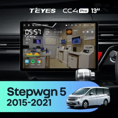 Штатная магнитола Teyes CC4 Pro 12/256 Honda Stepwgn 5 (2015-2021) Правый руль (13")