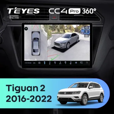 Штатная магнитола Teyes CC4 Pro 360 12/256 Volkswagen Tiguan 2 (2016-2022) Тип-A (11")