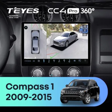 Штатная магнитола Teyes CC4 Pro 360 12/256 Jeep Compass 1 MK (2009-2015) (11")