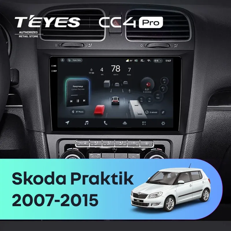 Штатная магнитола Teyes CC4 Pro 8/128 Skoda Praktik (2007-2015)