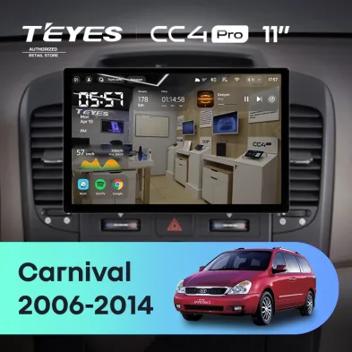 Штатная магнитола Teyes CC4 Pro 12/256 Kia Carnival VQ (2006-2014) (11")