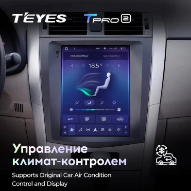 Штатная магнитола Tesla style Teyes TPRO 2 4/64 Toyota Corolla 10 E140 E150 (2006-2013)