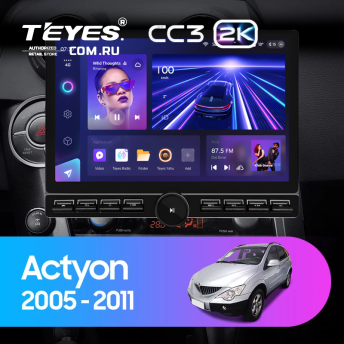 Штатная магнитола Teyes CC3 2K 6/128 SsangYong Actyon C100 (2005-2011) (13" с кнопками)