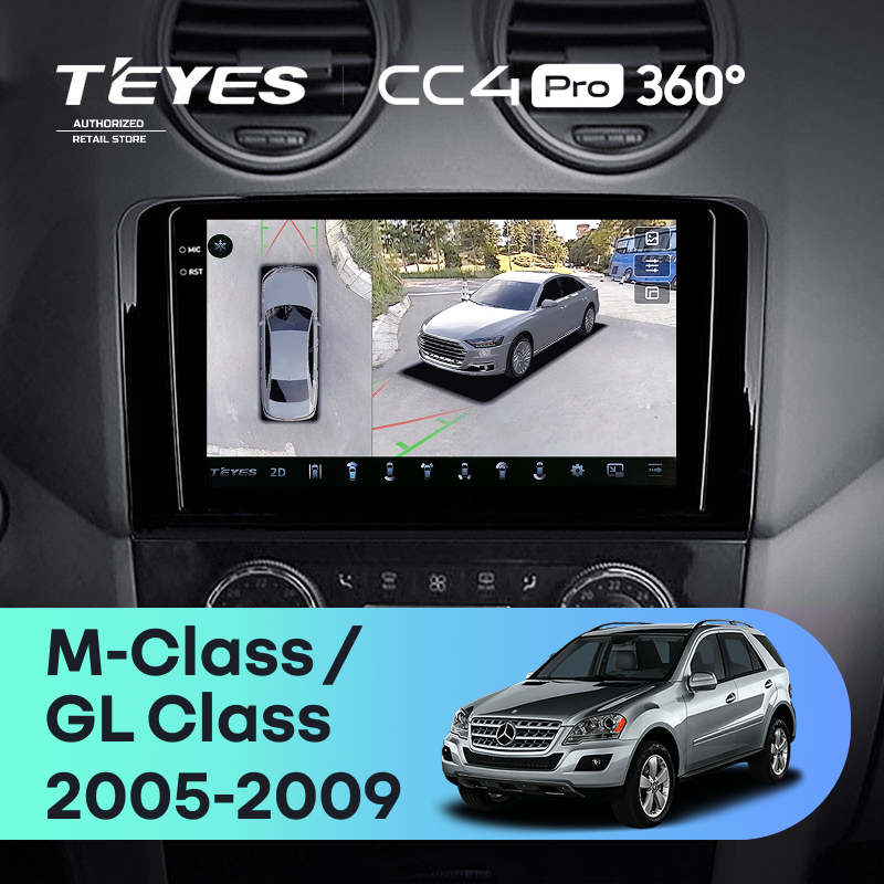 Штатная магнитола Teyes CC4 Pro 360 12/256 Mercedes-Benz ML-Class (2005-2009) F1