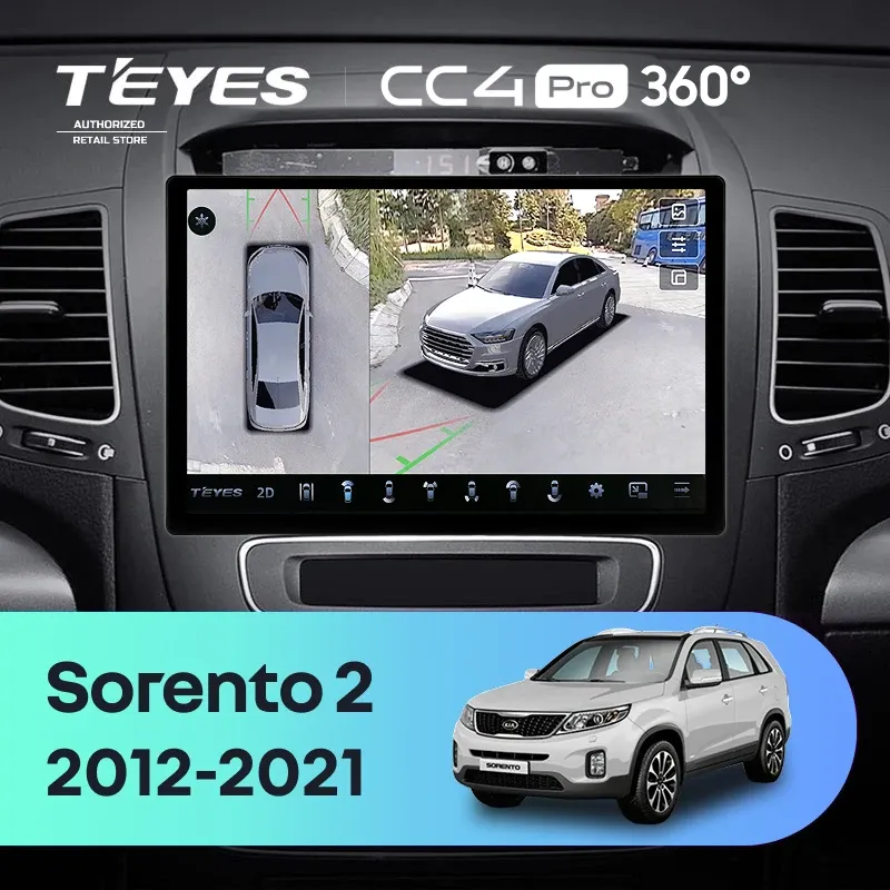 Штатная магнитола Teyes CC4 Pro 360 8/128 Kia Sorento 2 II XM (2012-2021) F2 (11")