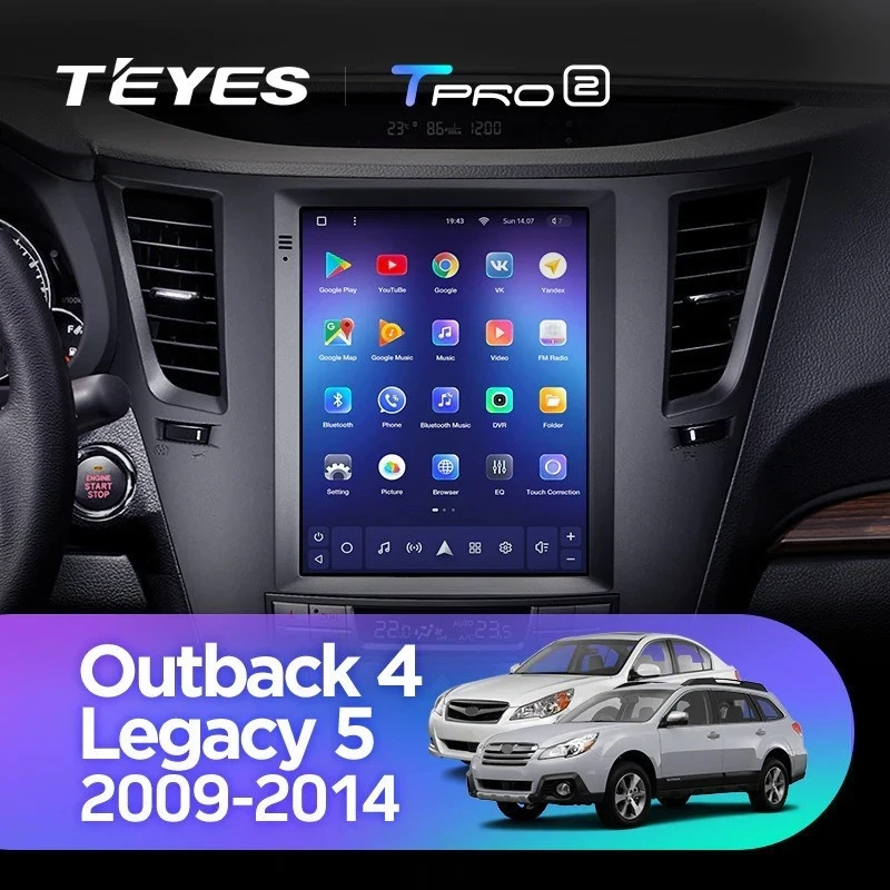 Штатная магнитола Tesla style Teyes TPRO 2 4/64 Subaru Outback 4 BR Legacy 5 (2009-2014)