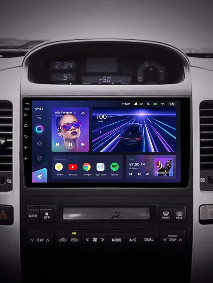 Штатная магнитола Teyes CC3 4/64 Toyota Land Cruiser Prado J120 (2002-2009) F1 Тип-A