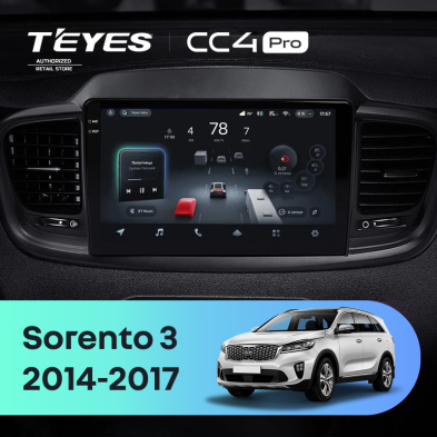 Штатная магнитола Teyes CC4 Pro 8/128 Kia Sorento 3 Prime (2014-2017) Тип-A