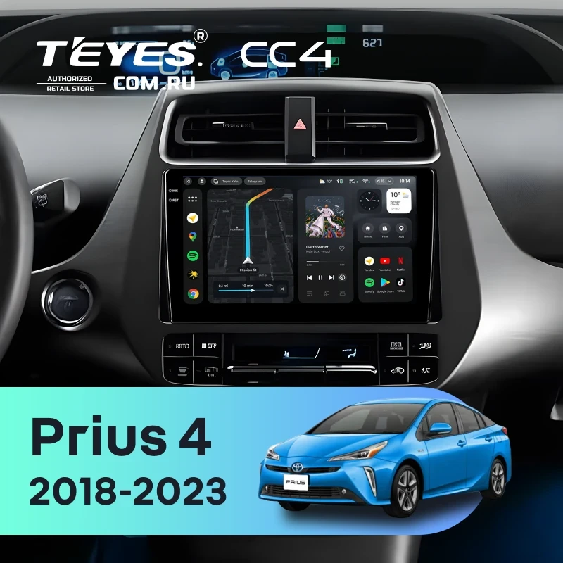 Штатная магнитола Teyes CC4 6/64 Toyota Prius 4 XW50 (2018-2023)