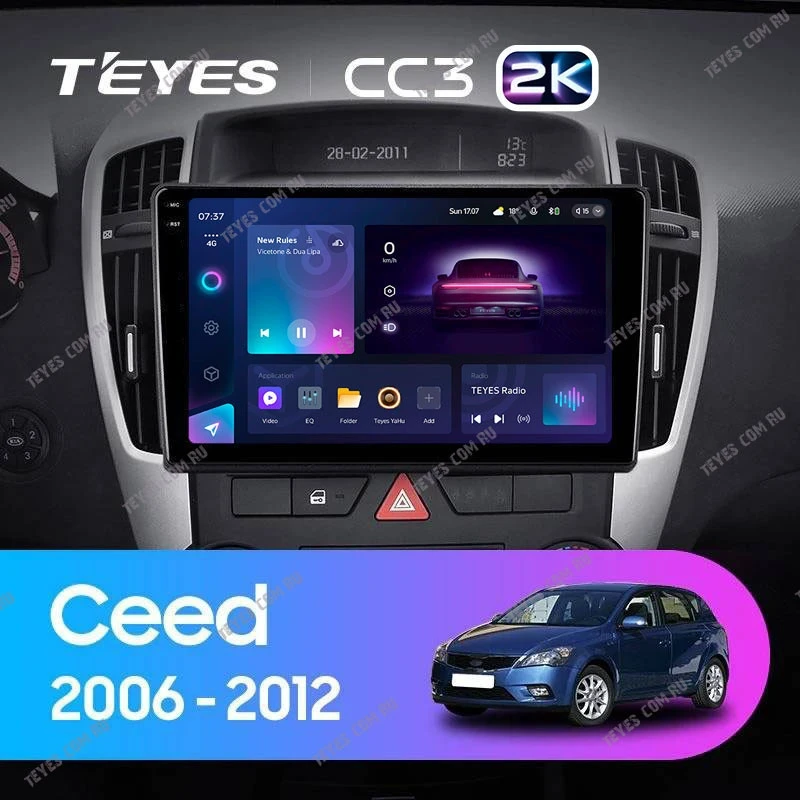 Штатная магнитола Teyes CC3 2K 360 6/128 Kia Ceed (2006-2009)