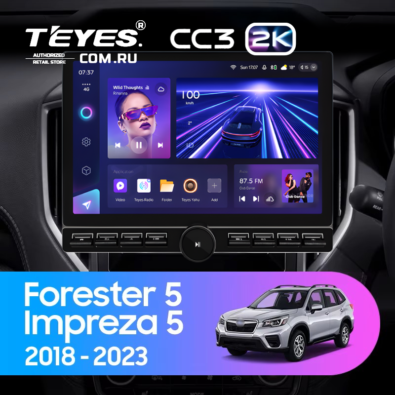 Штатная магнитола Teyes CC3 2K 6/128 Subaru Forester 5 (2018-2023) (13" с кнопками)