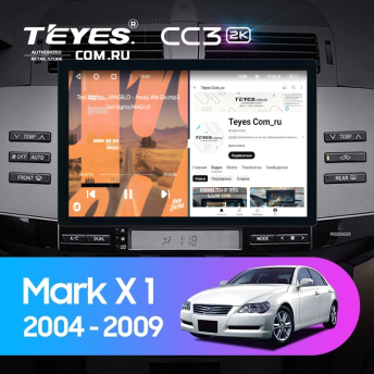 Штатная магнитола Teyes CC3 2K 4/64 Toyota Mark X X120 (2004-2009) Правый руль (11&quot;)