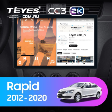 Штатная магнитола Teyes CC3 2K 4/64 Skoda Rapid NH3 NH1 (2012-2020) (13")