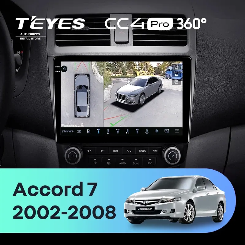 Штатная магнитола Teyes CC4 Pro 360 12/256 Honda Accord 7 (2002-2008) F2