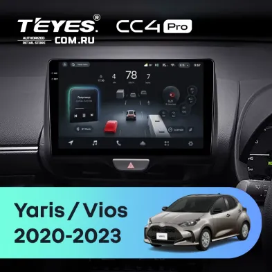 Штатная магнитола Teyes CC4 Pro 12/256 Toyota Yaris (2020-2023) Правый руль