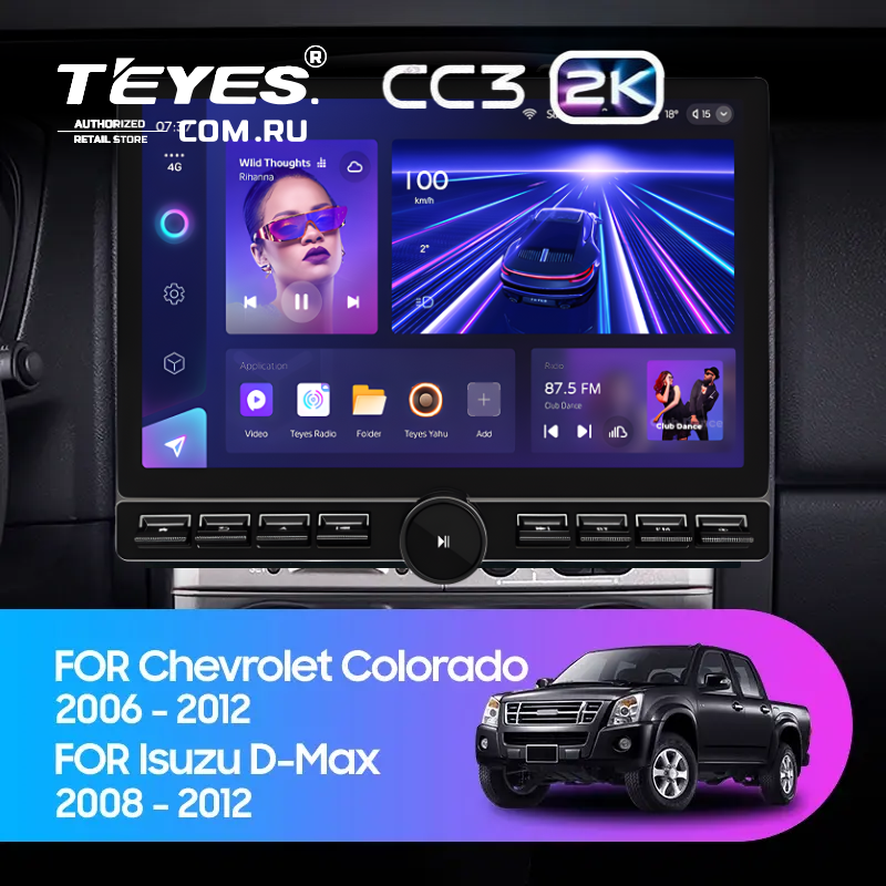 Штатная магнитола Teyes CC3 2K 6/128 Isuzu D-Max (2008-2012) (13&quot; с кнопками)