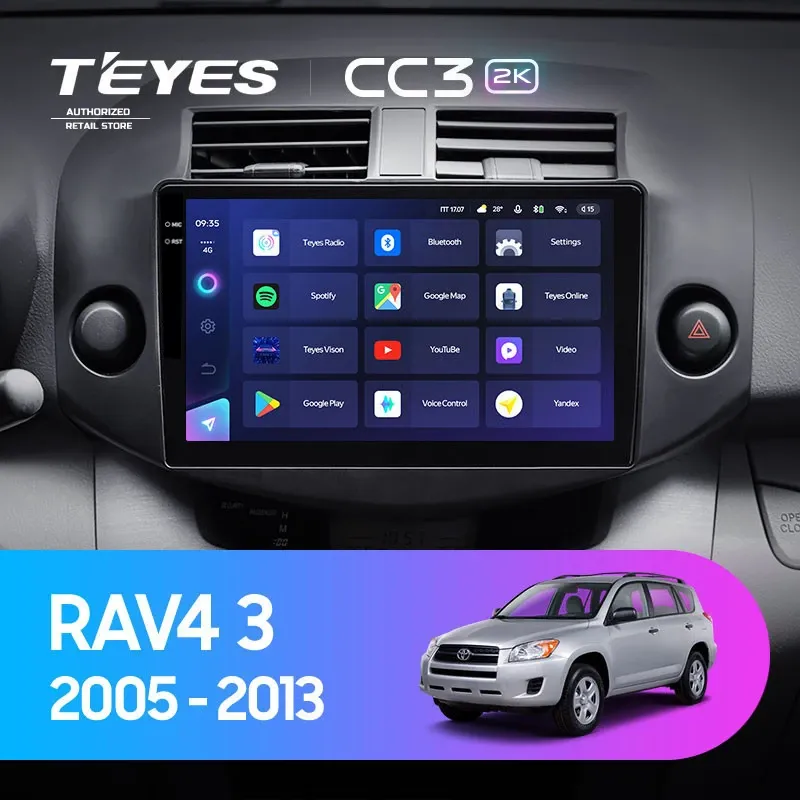 Штатная магнитола Teyes CC3 2K 4/64 Toyota RAV4 3 XA30 (2005-2013) F2 10"