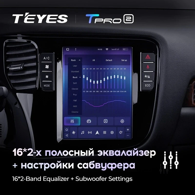 Штатная магнитола Tesla style Teyes TPRO 2 4/32 Mitsubishi Outlander 3 GF0W GG0W (2012-2018)