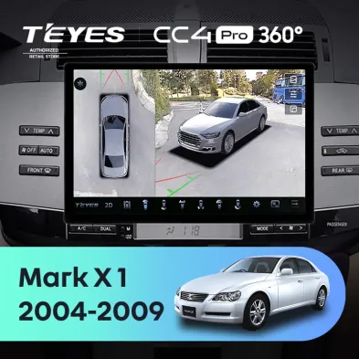 Штатная магнитола Teyes CC4 Pro 360 12/256 Toyota Mark X X120 (2004-2009) Правый руль (11")