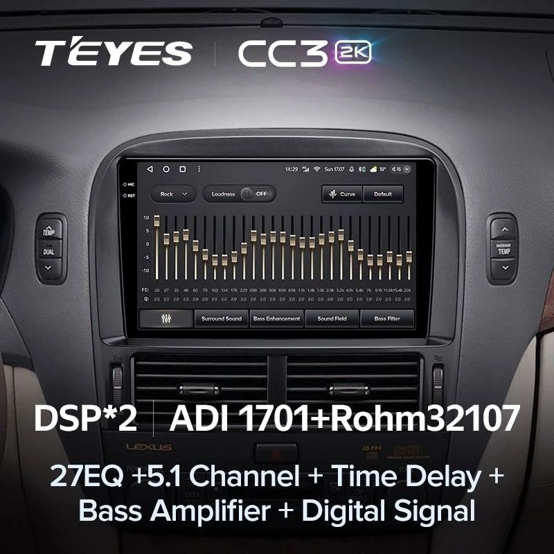 Штатная магнитола Teyes CC3 2K 6/128 Lexus LS430 XF30 (2000-2006) F2