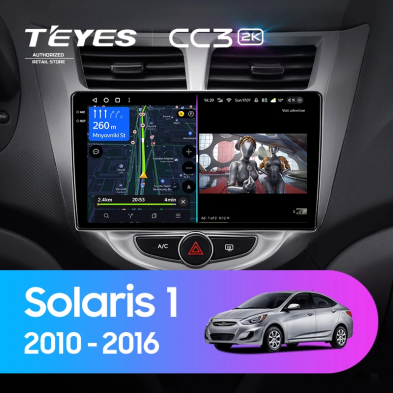 Штатная магнитола Teyes CC3 2K 4/64 Hyundai Solaris 1 (2010-2016) F1