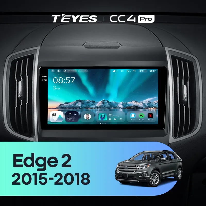 Штатная магнитола Teyes CC4 Pro 8/128 Ford Edge 2 (2015-2018) F2