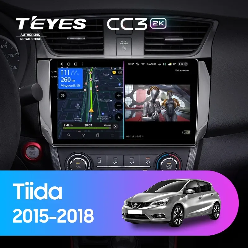 Штатная магнитола Teyes CC3 2K 360 6/128 Nissan Tiida C13 (2015-2018)