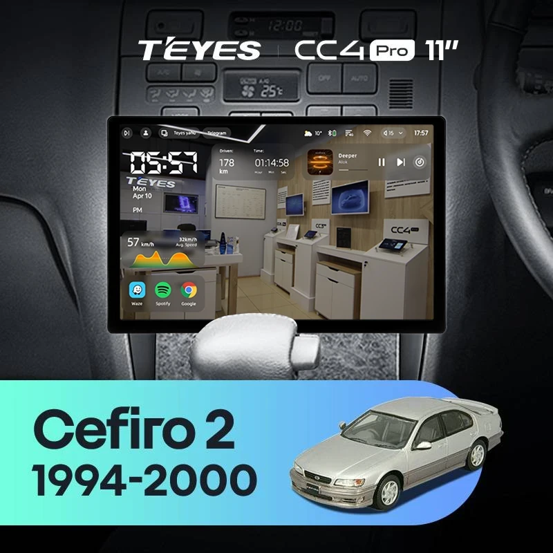 Штатная магнитола Teyes CC4 Pro 12/256 Nissan Cefiro 2 A32 (1994-2000) F1 (11")