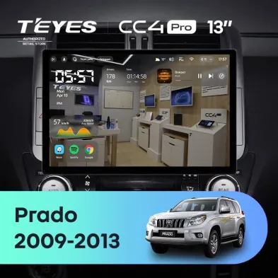 Штатная магнитола Teyes CC4 Pro 8/128 Toyota Land Cruiser Prado 150 (2009-2013) F2 Тип-B (13")