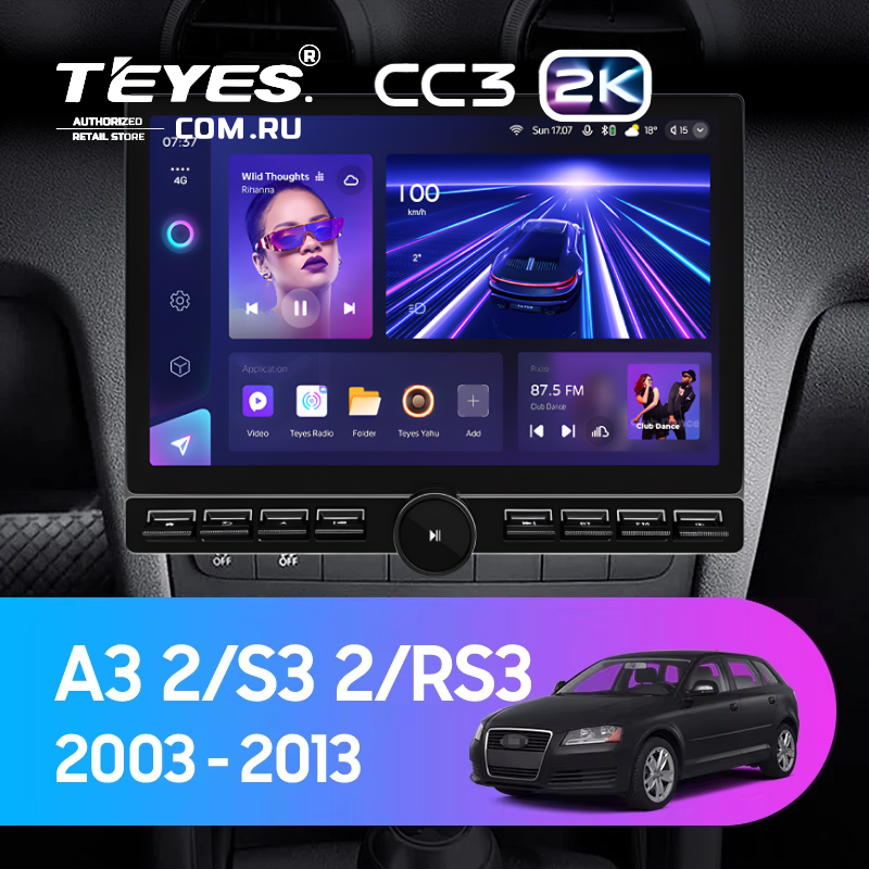 Штатная магнитола Teyes CC3 2K 6/128 Audi RS3 1 (2011-2012) (13" с кнопками)