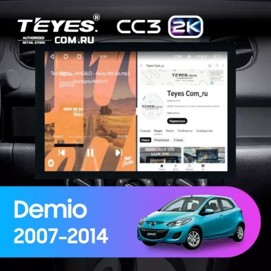 Штатная магнитола Teyes CC3 2K 4/64 Mazda Demio DE (2007-2014) (13")