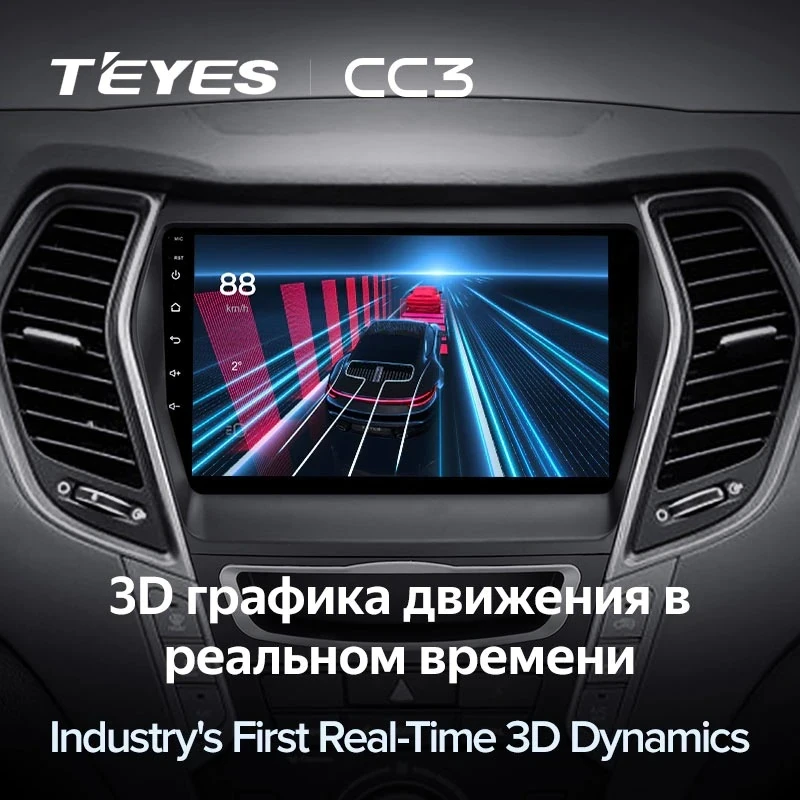 Штатная магнитола Teyes CC3 4/32 Hyundai Santa Fe 3 (2013-2016) Тип-B