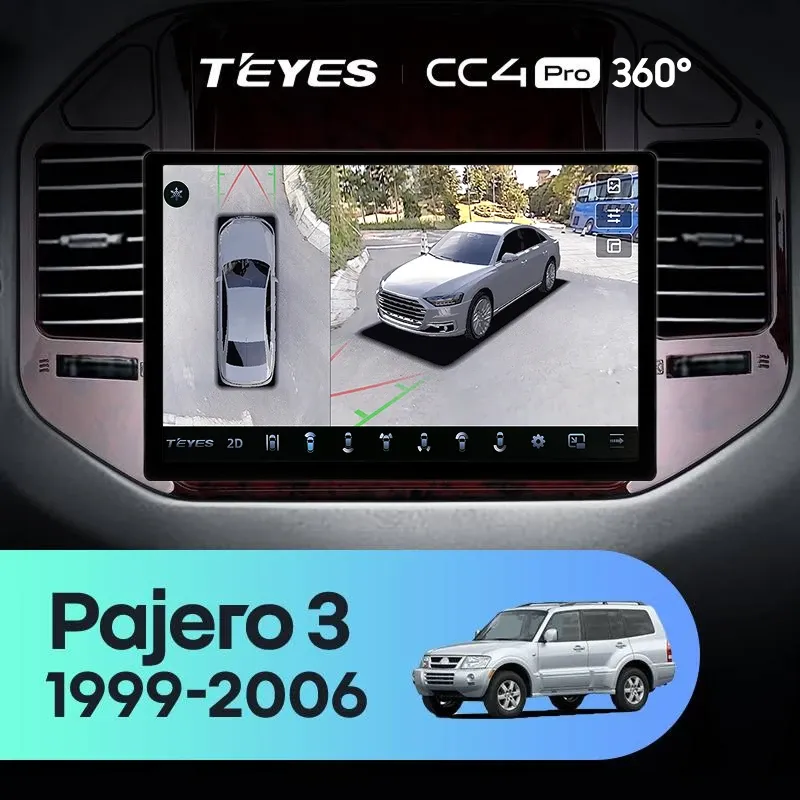 Штатная магнитола Teyes CC4 Pro 360 12/256 Mitsubishi Pajero 3 V70 V60 (1999-2006) (11")