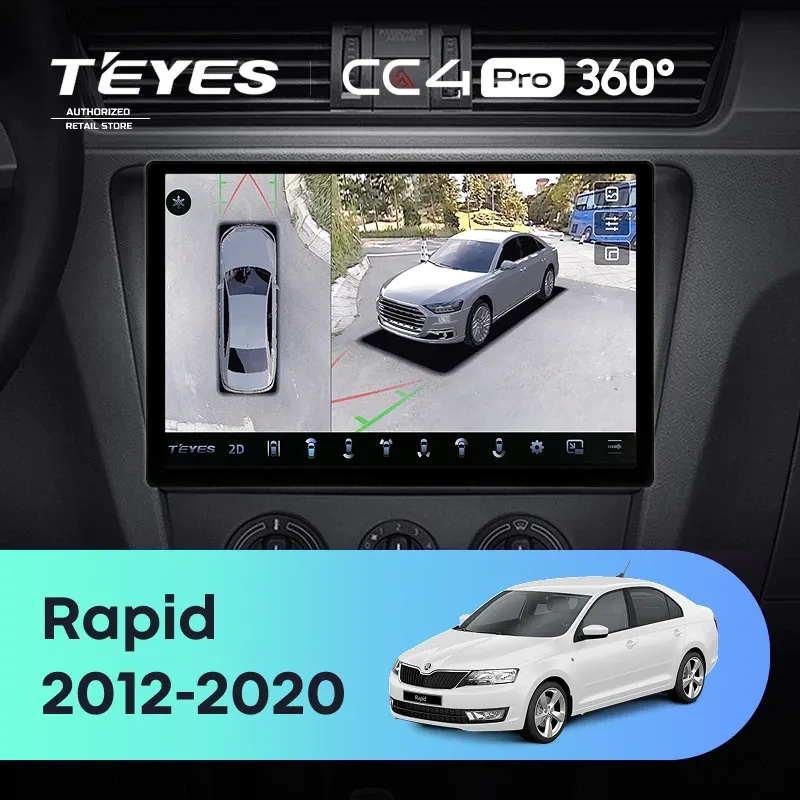 Штатная магнитола Teyes CC4 Pro 360 8/128 Skoda Rapid NH3 NH1 (2012-2020) (11")